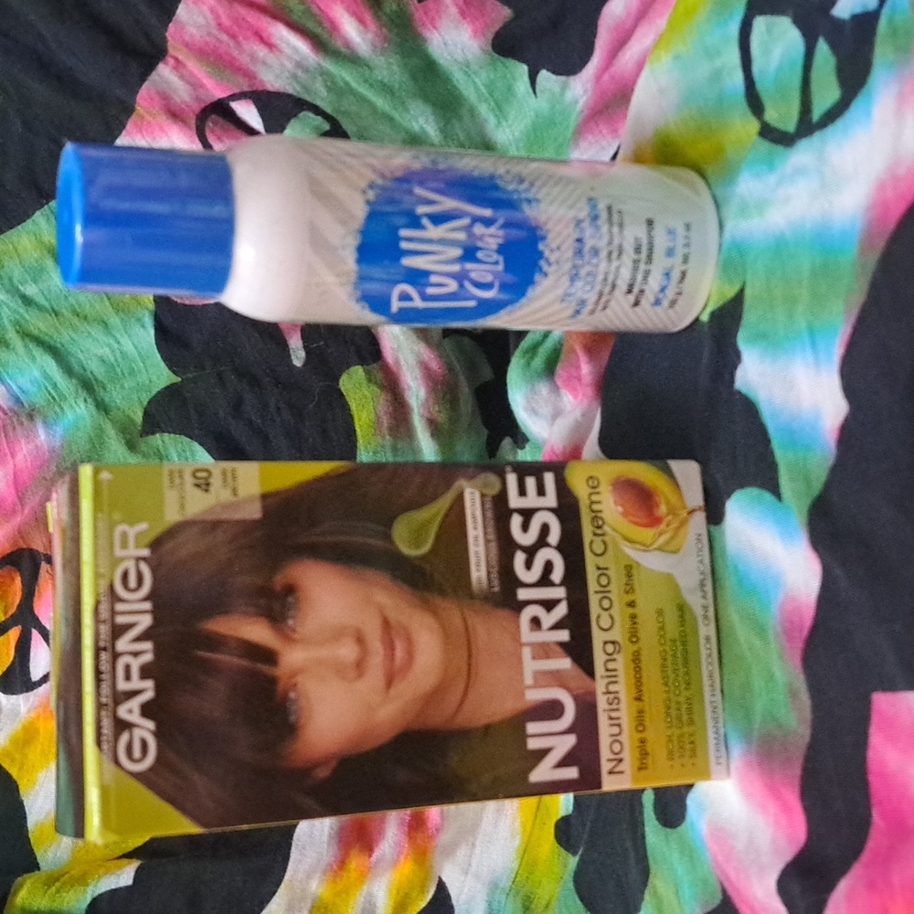 Garnier Nutrisse Color Creme 40 & Punky Color Temporary Hair Color Spray (Blue)